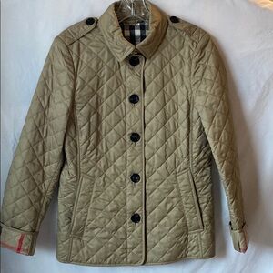 Burberry Diamond Quilted Tan Jacket size Small